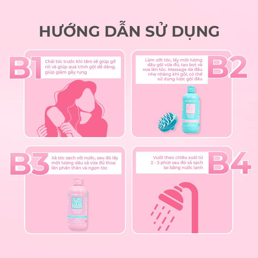 Dầu xả HAIRBURST kích thích mọc tóc dài hơn chắc khỏe hơn 350ml/chai