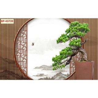 Tranh dán tường lam sóng dưỡng sinh, LỤA KIM TUYẾN, TẶNG KÈM KEO DÁN VÀ DỤNG CỤ