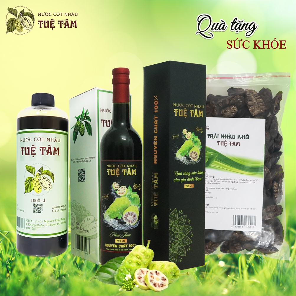 Combo 3 sản phẩm Nước Cốt Nhàu Tuệ Tâm chăm sóc sức khỏe tăng sức đề kháng
