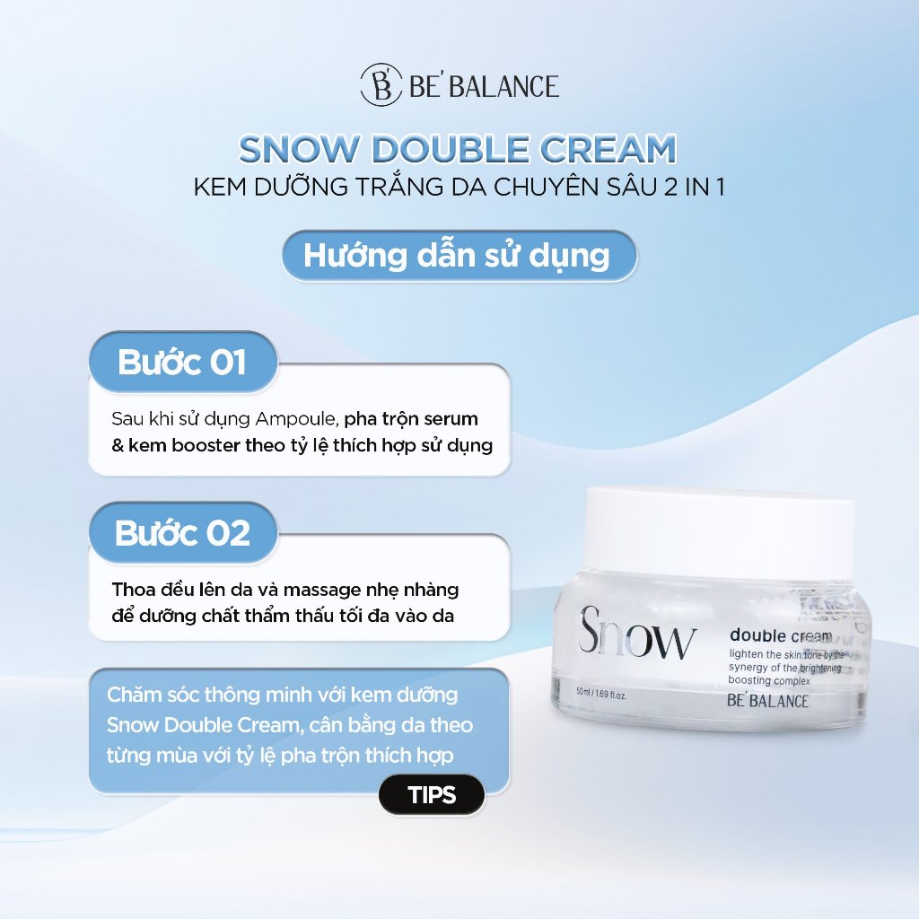 Ảnh Kem Dưỡng Trắng Be'Balance SNOW DOUBLE CREAM giúp Làm Đẹp và Dưỡng Sáng Da Chuyên Sâu 50ml 3