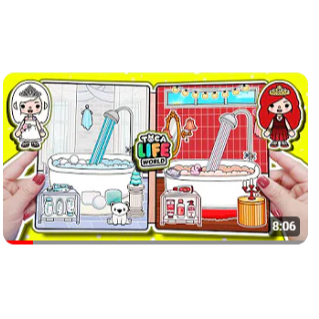 Đồ chơi cho bé ngôi nhà búp bê giấy Toca Life World Quiet Book#34 Ice vs Fire In Quiet Book