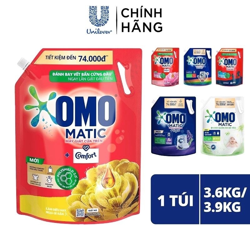 Nước giặt omo matic 3,6kg/3,9kg. Nước giặt xả thơm lâu. Nước giặt omo ...