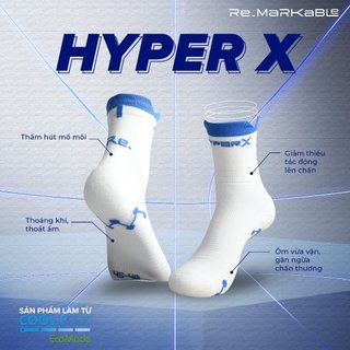 VỚ CHẠY BỘ HYPER X Sợi CoolMax Thoáng Mát Chống Mùi Hôi Khó Chịu Êm Ái Khi Vận Động - Minori Store