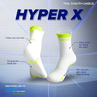 VỚ CHẠY BỘ HYPER X Sợi CoolMax Thoáng Mát Chống Mùi Hôi Khó Chịu Êm Ái Khi Vận Động - Minori Store