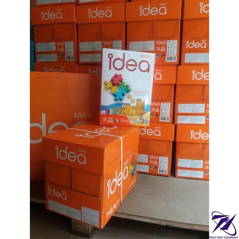 GIẤY IN A4 IDEA MAX ẤN ĐỘ ĐL70GSM, 1 GRAM 500 TỜ - VPP QUỐC HUY