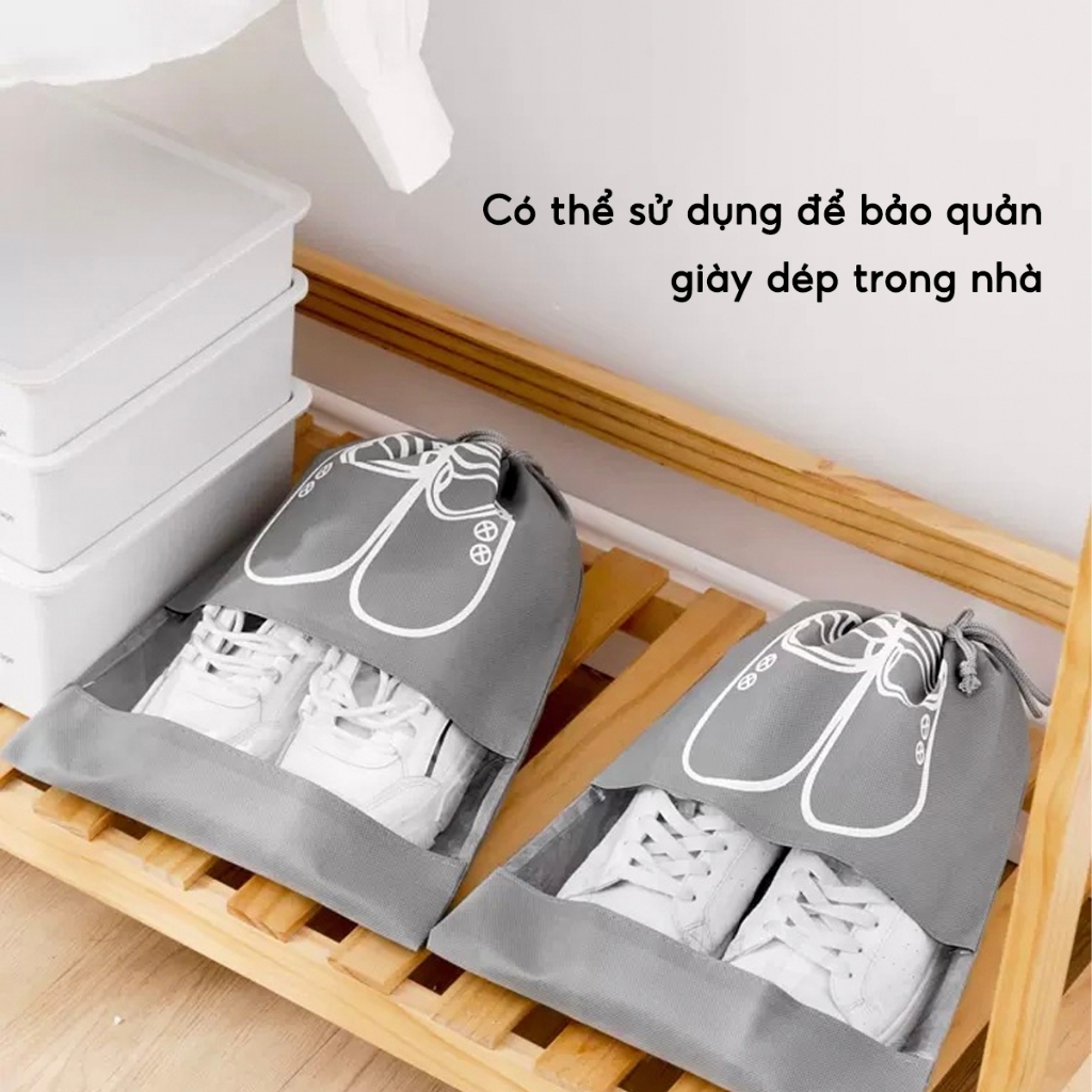 COMBO 10 Túi Đựng Giày Dép Du Lịch Có Dây Rút Tiện Lợi, Túi Bảo Quản Giày Dép Thể Thao Chống Bụi Bẩn