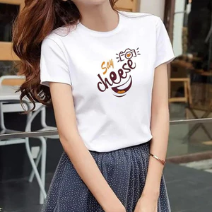 Áo thun nữ cổ tròn tay ngắn in hình say chee