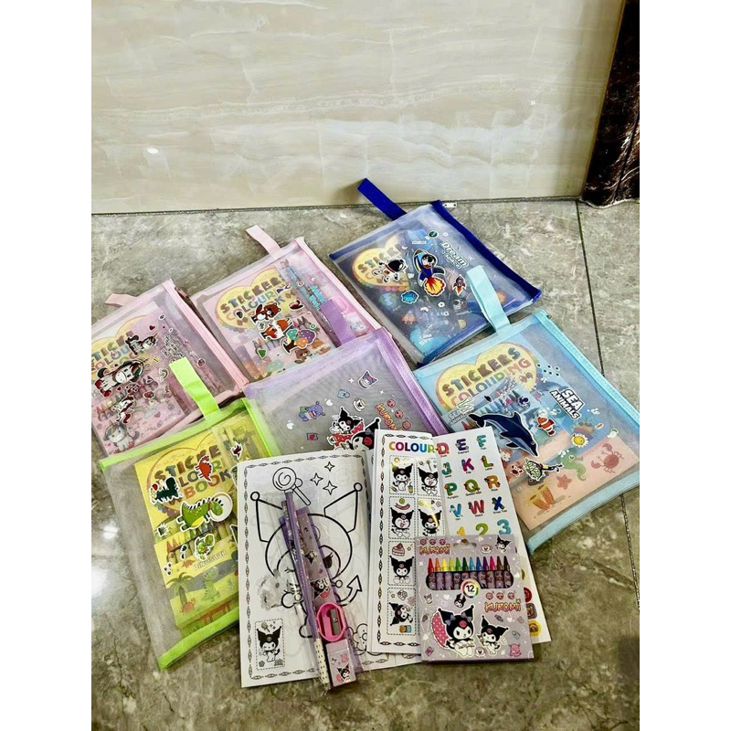 set học 18 chi tiết - túi đựng bút làm quà tặng học sinh nhiều hình