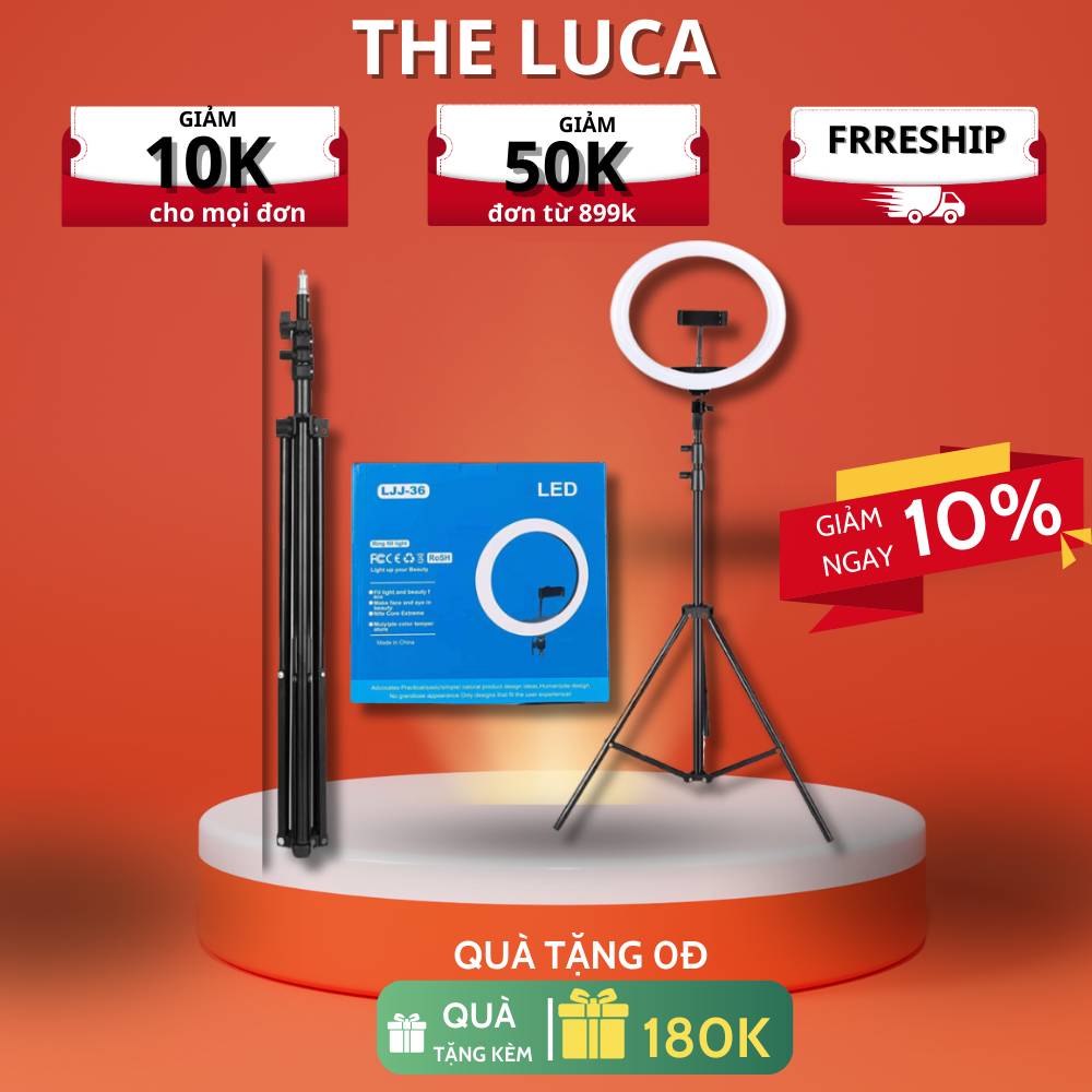 Đèn Livestream bán hàng 36cm LJJ36 chân 2m1 hỗ trợ ánh sáng quay chụp chuyên nghệp