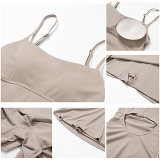 Bộ đồ tập thể thao gym,yoga nữ liền thân 2 dây chân váy chất poly (suit676)