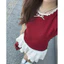 Áo thun cộc tay mongtoghi phối ren và nơ. Baby tee kiểu dáng bánh bèo tiểu thư hàn quốc