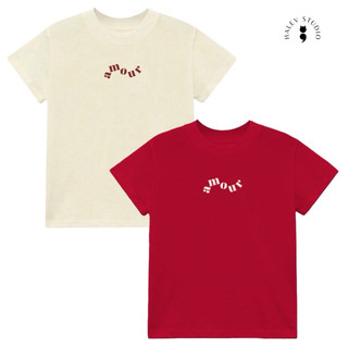 Áo thun Babytee in hình chữ AMOUR dễ thương chất Cotton Premium nhiều màu