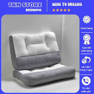 Gối Massage vải dệt kim công thái học chống đau mỏi cổ vai gáy , gối nằm hỗ trợ cổ giúp giấc ngủ sâu hơn