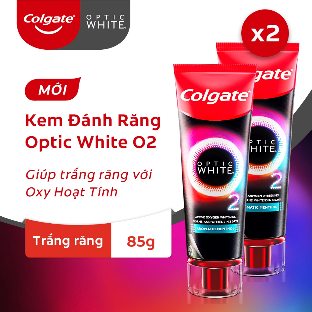 Bộ 2 Kem Đánh Răng Colgate trắng răng TRONG 3 NGÀY Optic White O2 với ...
