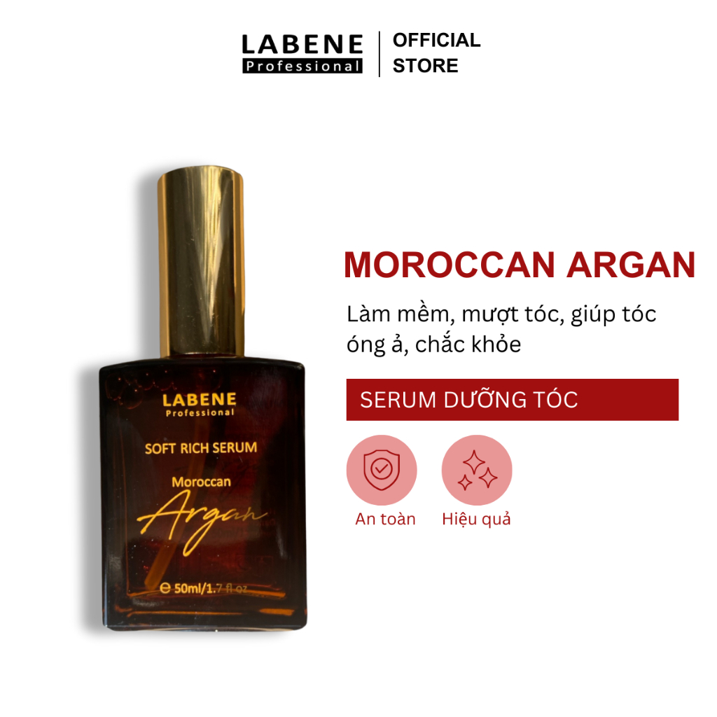 Ảnh Serum Tinh Dầu Dưỡng Tóc Moroccan Argan 50ml, Làm Mềm Mượt, Dưỡng Ẩm ,Giúp Tóc Óng Ả Chắc Khỏe | LABENE OFFICIAL 1