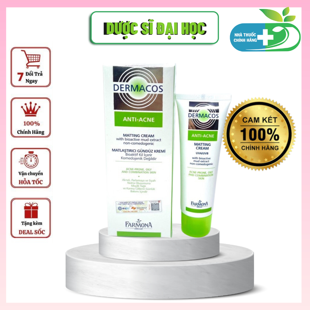 Kem Dermacos Anti Acne Matting Cream Ba Lan Giảm Nhờn Ngăn Ngừa Mụn