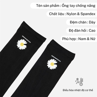 [ Combo 3 Đôi ] Ống Tay Chống Nắng, Bao Tay Chống Nắng, Găng Tay Đi Phượt Nam Nữ Unisex Ngắn Hoa Cúc Không Xỏ Ngón
