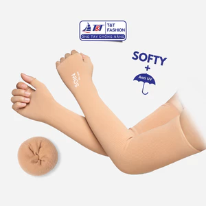 Set 2 Đôi Ông Tay Chống Nắng Găng Tay đi Nắng T&T Bông Xù Ủ Kem Công Nghệ Chống Nắng 50+ UPF
