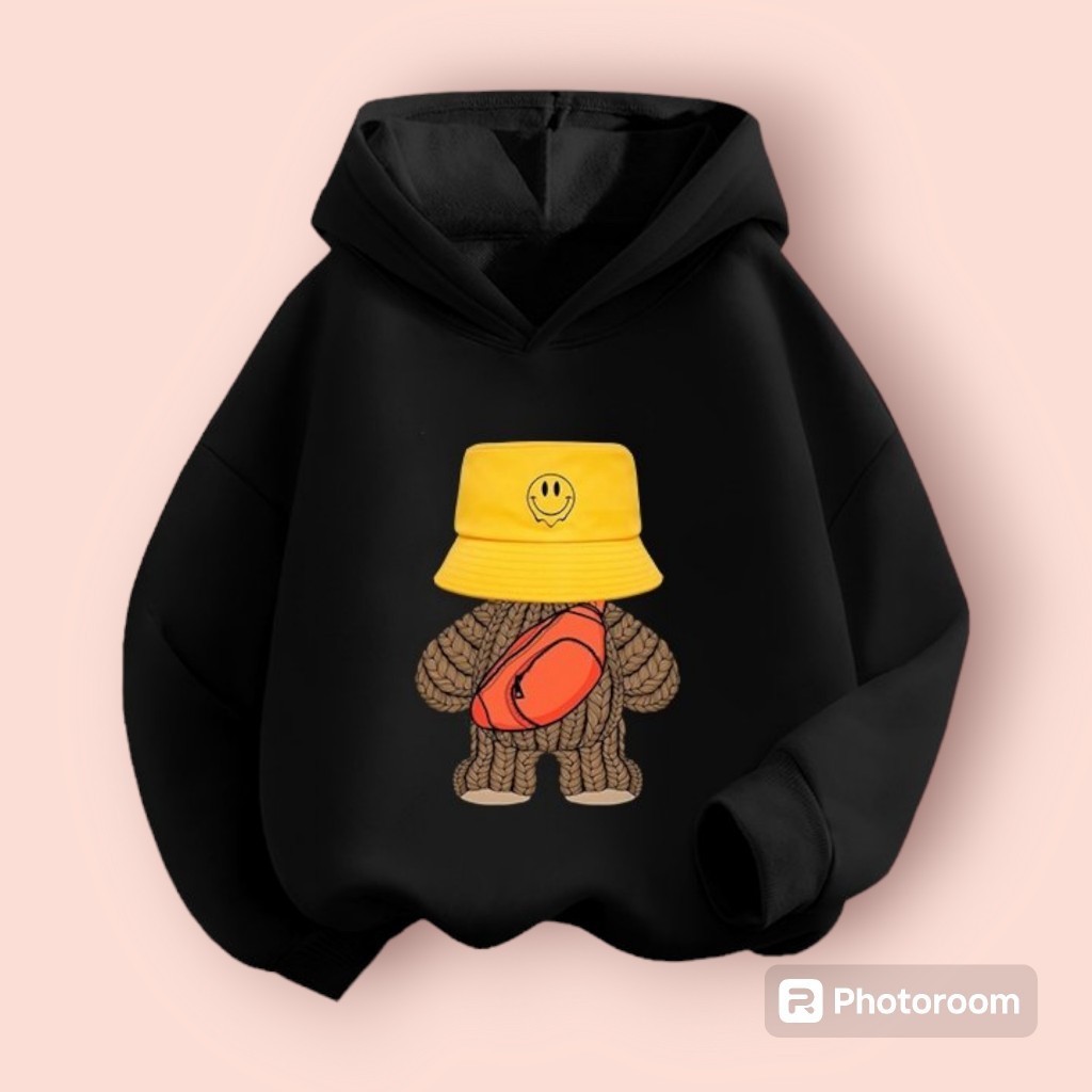 Áo hoodie trẻ em hình Gấu Túi Mũ chất vải nỉ coton siêu ấm cực đẹp fashion hàn quốc cho bé từ 10-60kg (M 82)