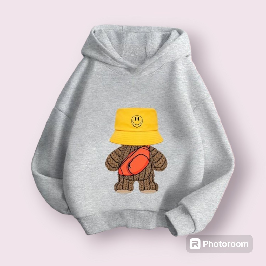 Áo hoodie trẻ em hình Gấu Túi Mũ chất vải nỉ coton siêu ấm cực đẹp fashion hàn quốc cho bé từ 10-60kg (M 82)