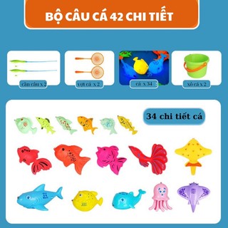 Bộ Đồ Chơi Câu Cá Phao 42 Chi Tiết Bể Phao 2 Tầng Có Gắn Nam Châm Bao Gồm Cần Câu Nhựa Cho Trẻ Thỏa Thích Vui Chơi 89010