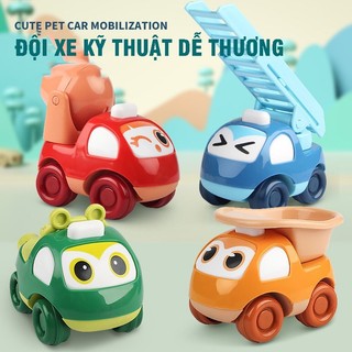 Bộ Đồ Chơi Ô Tô Quán Tính Mini Hoạt Hình Mô Tả Xe Công Trình, Xe Kỹ Thuật, Xe Thang, Xe Cứu Hộ Đẹp Và Dễ Thương 89021