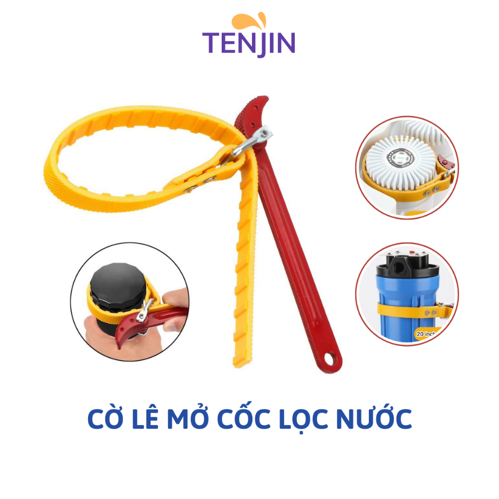 Cảo, Cờ Lê Mở Nắp Lọc Dầu,Cốc Lọc Nước Vam Tháo Cốc Lọc Dầu Cán Bằng Kim Loại Chắc Chắn Dây Răng Cao Su Gọn Dài 49.5cm