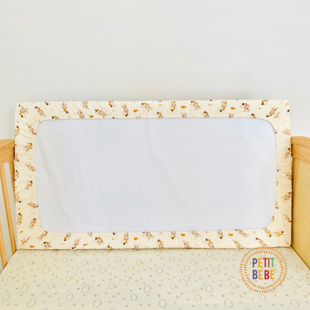 Ảnh Ga bọc nệm cũi nhiều kích thước muslin cho bé PETIT BEBE bo chun thấm hút thoáng khí giường ghép 3