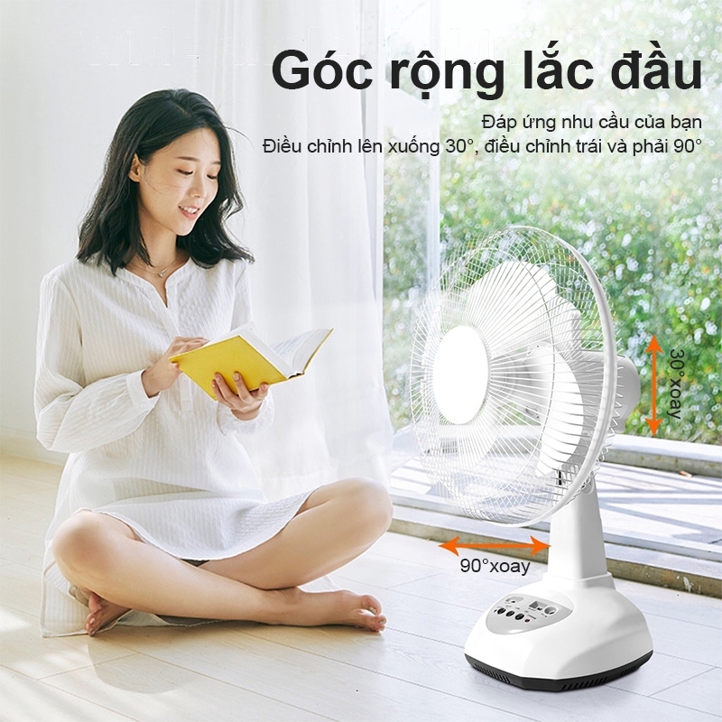 Product image OOKAS Quạt Tích Điện Năng Lượng Mặt Trời,quạt để bàn để sàn hai mức tốc độ có thể sạc điện thoại 3