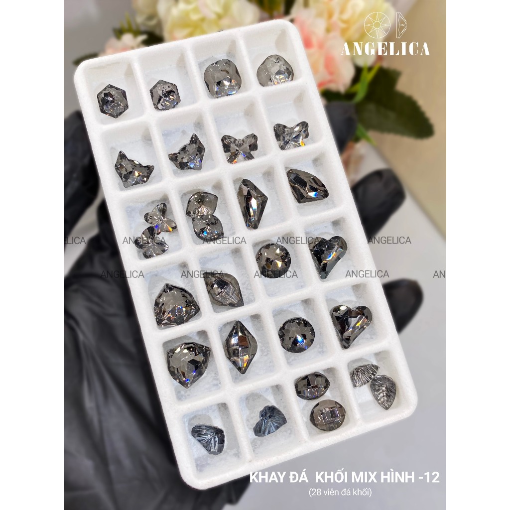 Khay Đá Khối Mix Hình 28 - 30 Viên Siêu Sáng Angelica