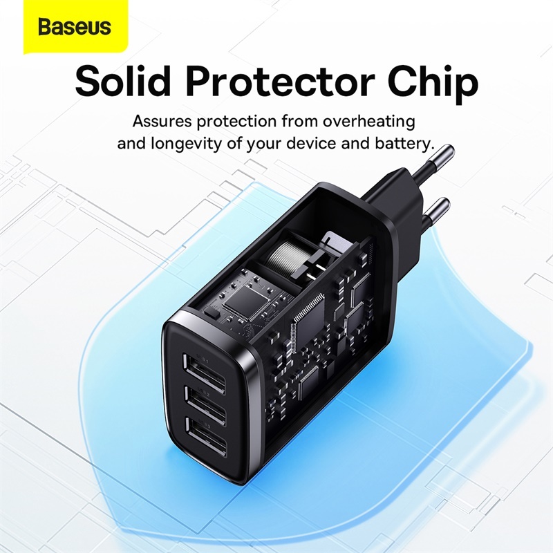Ảnh Củ sạc nhanh Baseus Compact 3 cổng Usb 17W EU 4