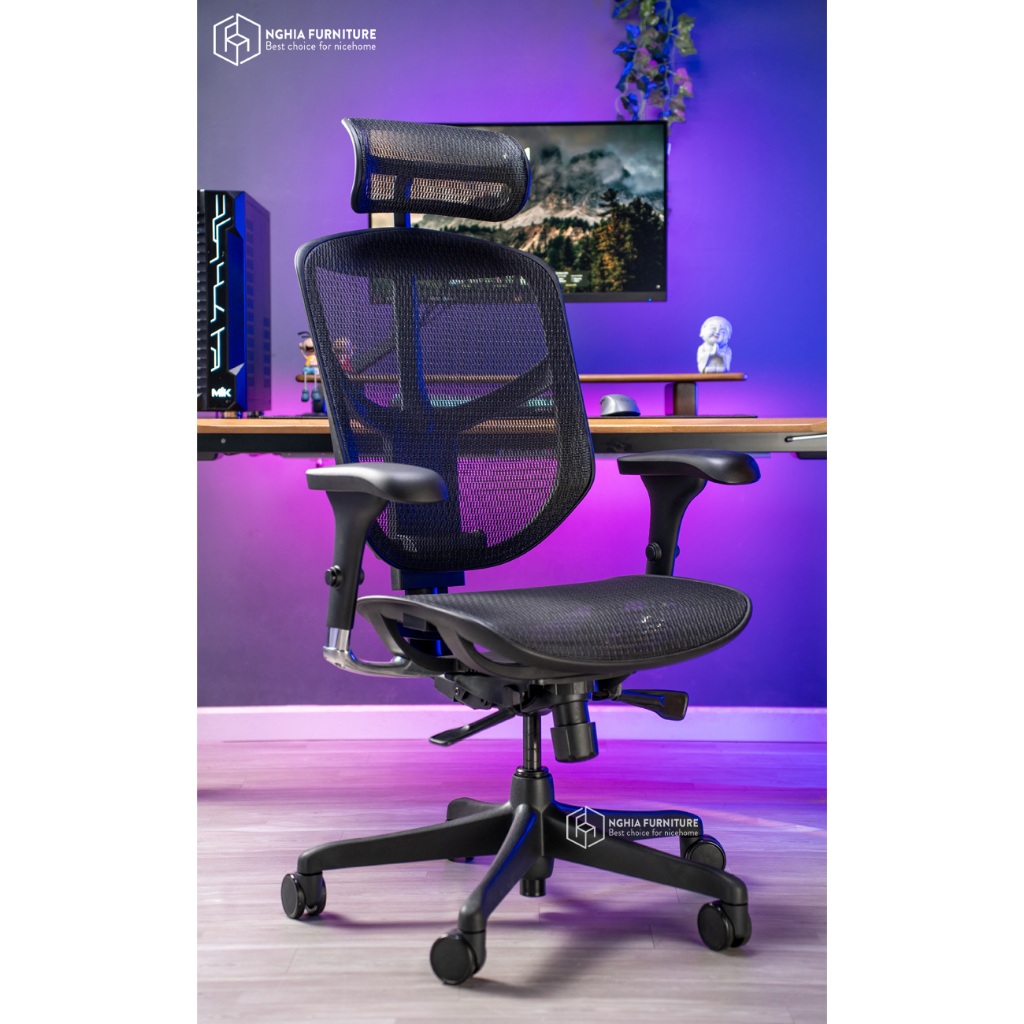 Ảnh Ghế công thái học Nghia Furniture Ergohuman Enjoy 02, Lưới Matrex Mỹ, piston class 4, ngả ghế 138 độ 4