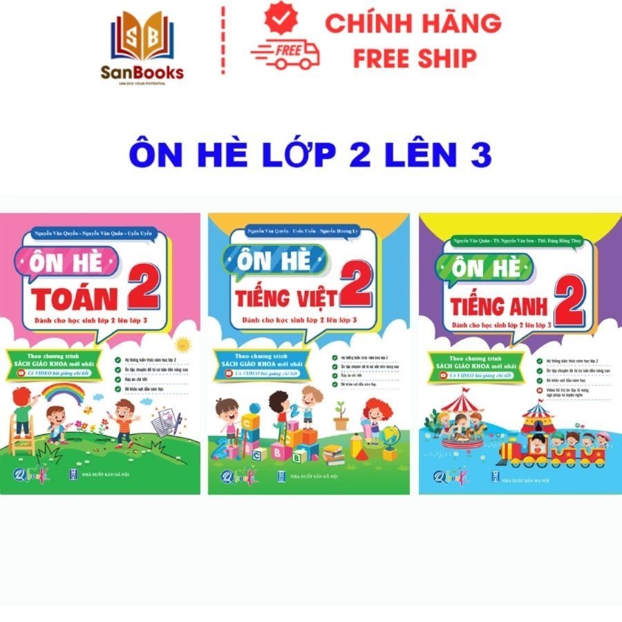 Ảnh Sách - Trọn bộ ôn hè Toán, Tiếng Việt, Tiếng Anh lớp 1,2,3,4,5 (3 cuốn)- Qbooks 3