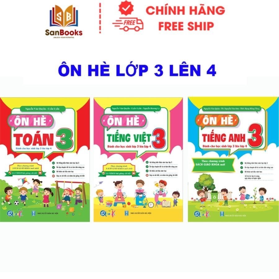 Ảnh Sách - Trọn bộ ôn hè Toán, Tiếng Việt, Tiếng Anh lớp 1,2,3,4,5 (3 cuốn)- Qbooks 4