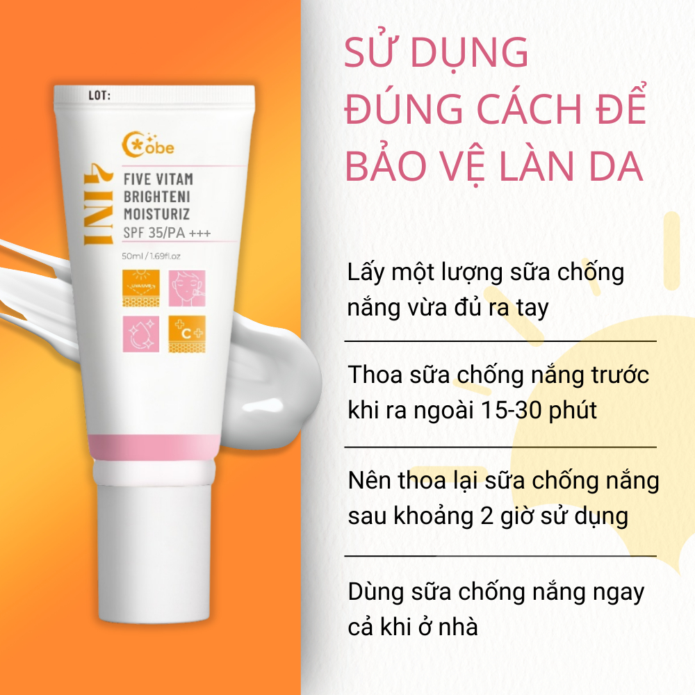 Ảnh Sữa chống nắng dưỡng ẩm sáng da Cobe 4 in 1 nâng tone, dưỡng ẩm, làm sáng và chống nắng - 50ml 4