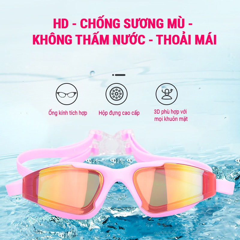 Kính bơi tráng gương SPORTY 1200 cho người lớn chống tia UV kiểu dáng thời trang cao cấp chống lóa