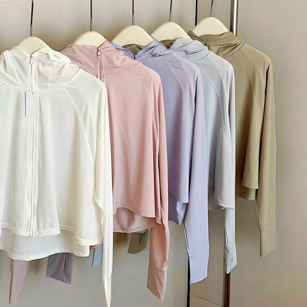 Áo Chống Nắng Nữ Dáng Ngắn Có Túi Chống Tia UV Chất Liệu Lụa Băng Mềm Mát Siêu Thấm Hút Mồ Hôi
