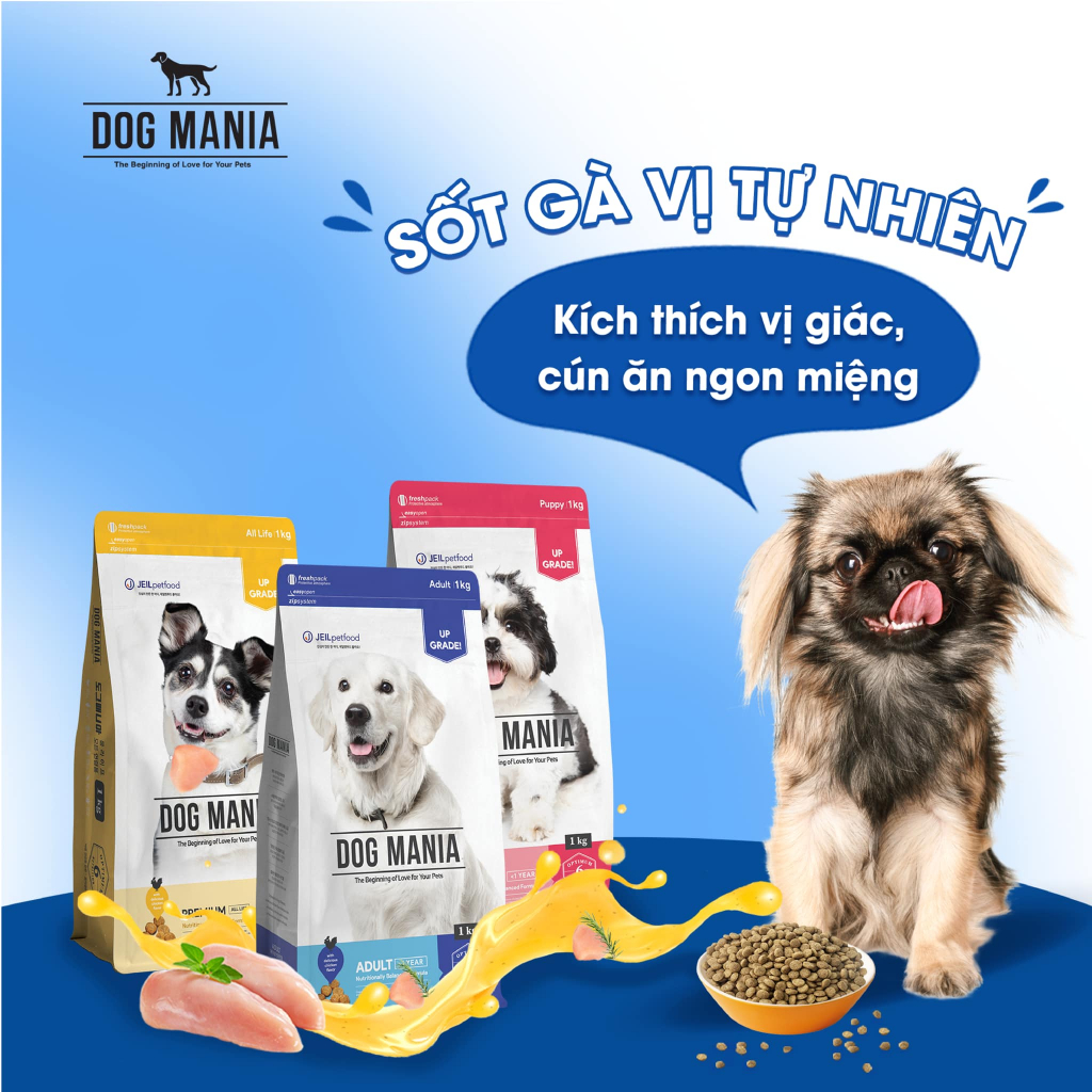 [1KG/2.4KG] DOG MANIA - Thức ăn hạt Cho Chó nhập khẩu Hàn Quốc DogMania