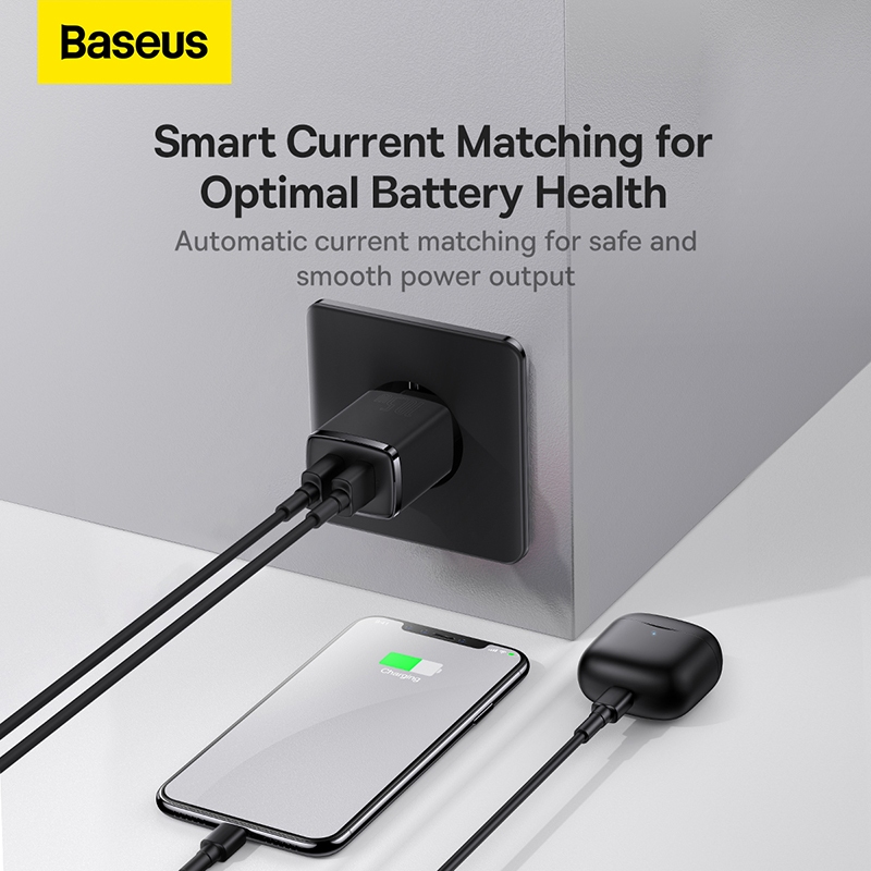 Ảnh Củ sạc nhanh đa năng Baseus Compact hai cổng Usb 10.5W EU 3