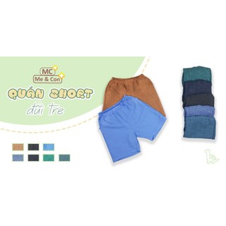 Quần short nhà Me & Con+ cạp chun cho bé trai vải đũi tre mềm mịn, thấm hút mồ hôi
