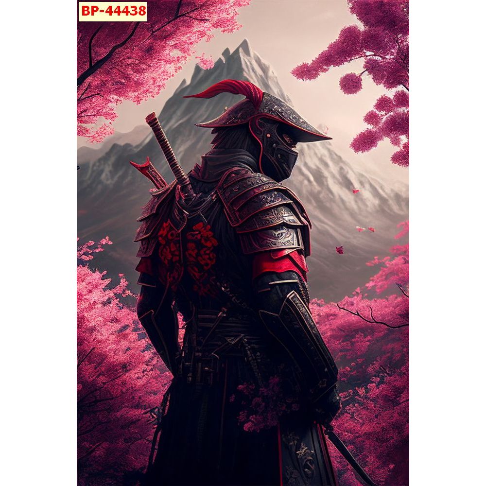 Tranh Vải Lụa 3d Dán Tường cao cấp mẫu chủ đề nhật bản samurai khổ dọc...