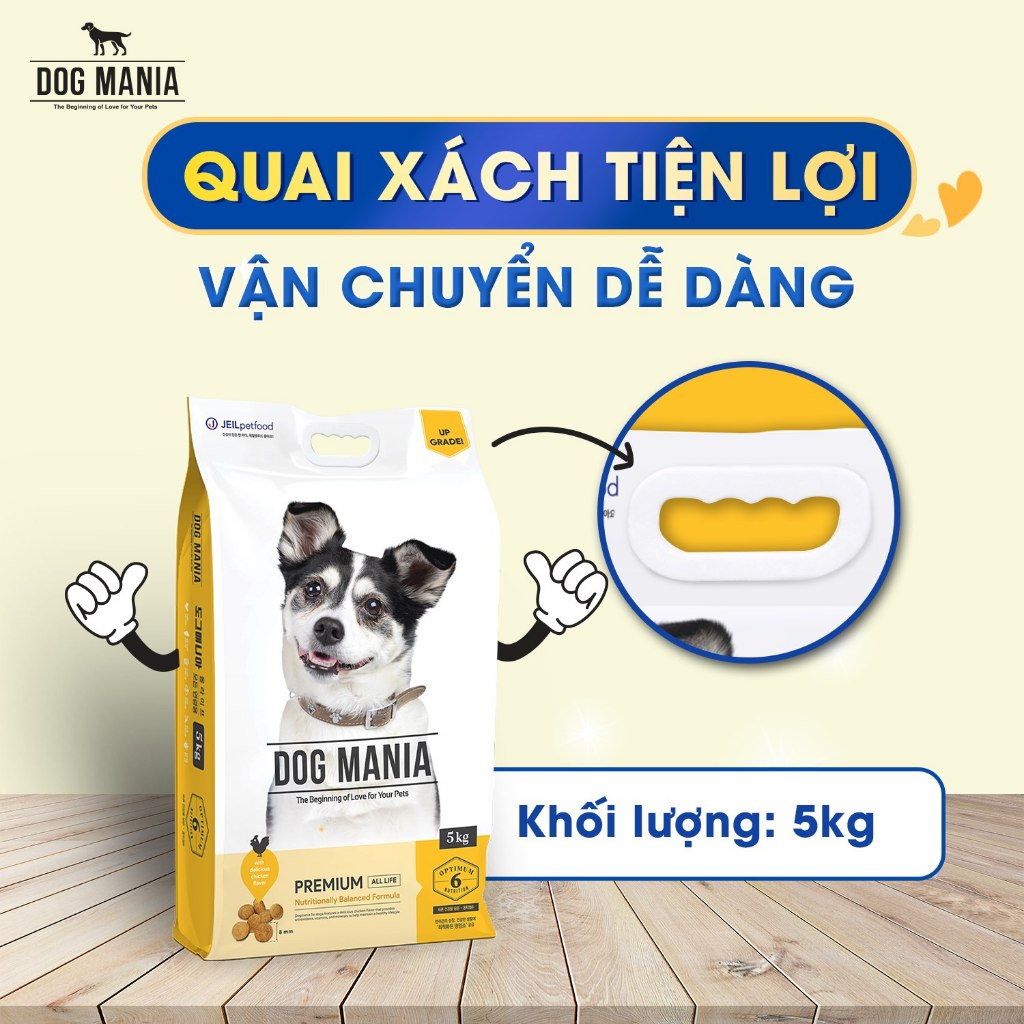 [5KG] DOG MANIA PREMIUM - Thức ăn hạt khô cho chó mọi lứa tuổi Dog Mania PREMIUM