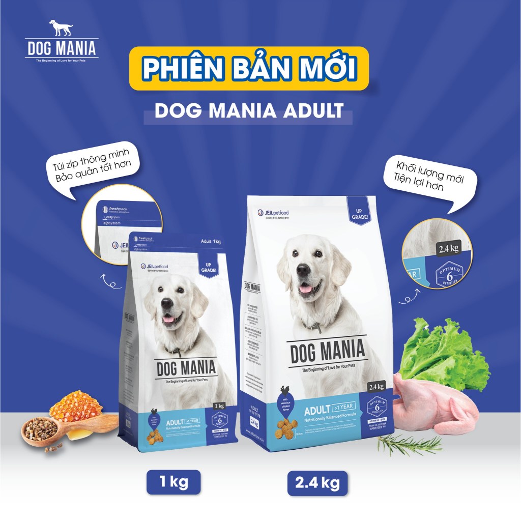 [2.4KG] DOG MANIA ADULT - Thức ăn hạt khô cho Chó Trưởng Thành
