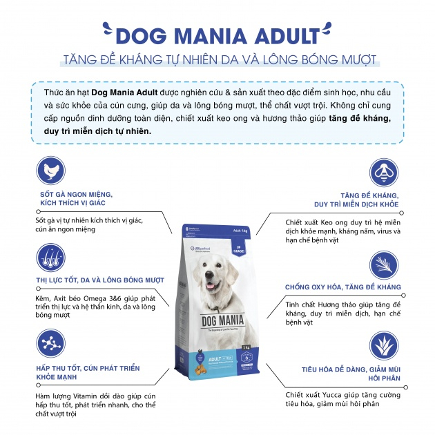 [2.4KG] DOG MANIA ADULT - Thức ăn hạt khô cho Chó Trưởng Thành