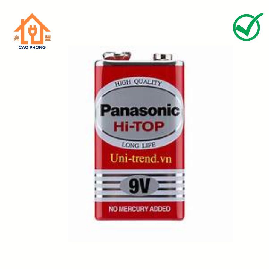 Pin vuông Panasonic 9V màu đỏ hộp 10 PIN 9V Panasonic 6F22ND/1S chính ...