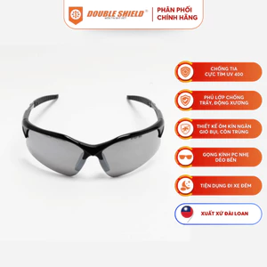 Kính mát Chống Tia UV Tròng Râm 70015 BKGR DOUBLE SHIELD Đài Loan, Tròng Xuyên Đêm/ Tròng Râm