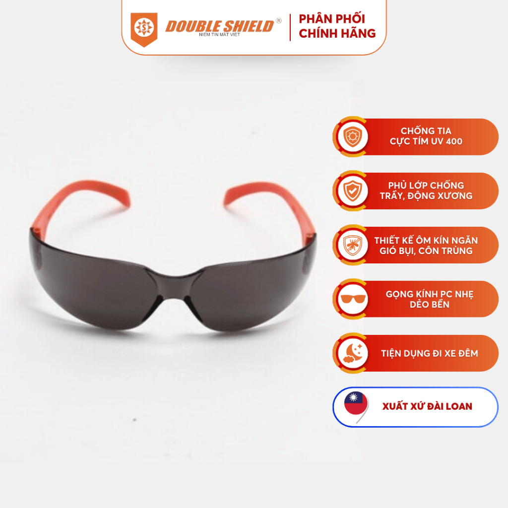 Kính Bảo Hộ Cao Cấp Chính Hãng chống bám hơi nước, chống tia UV Trẻ em 90960S ORGR/AF DOUBLE SHIELD Đài Loan - Tròng R