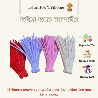 Kẽm Nhung Kim Tuyến Làm Hoa Handmade Loại Chuẩn Dày và Mịn, Kẽm Nhung Kim Tuyến Làm Hoa Loại 1, Đồ Thủ Công Handmade, Lô