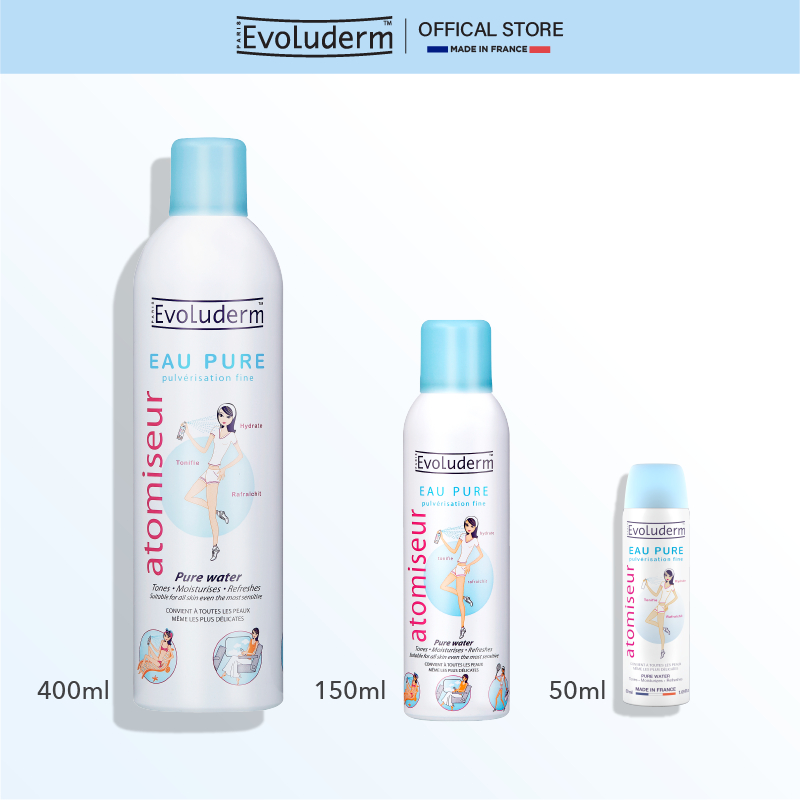 Ảnh Nước Xịt khoáng Evoluderm Atomiseur Eau Pure dưỡng ẩm, làm dịu da 50ml, 150ml, 400ml 3