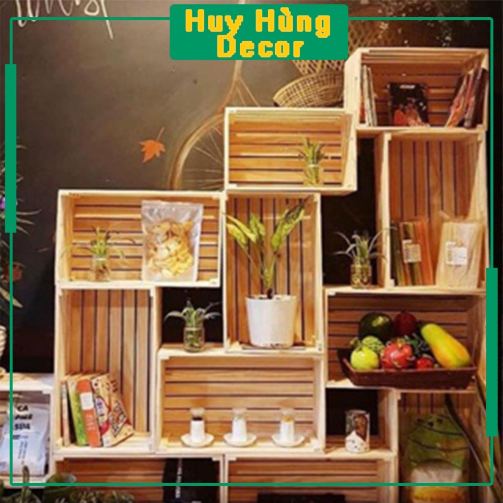 Hộp Gỗ Pallet Decor Trang Trí Nhiều Kích Thước,Thùng Gỗ Đựng Đồ Đa Năng Bằng Gỗ Thông Mới | BigBuy360 - bigbuy360.vn